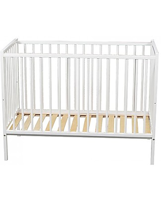 Combelle Rémi, Lettino con Sbarre in Legno di Faggio, 60 x 120 cm - Bianco Lettini Con Sbarre