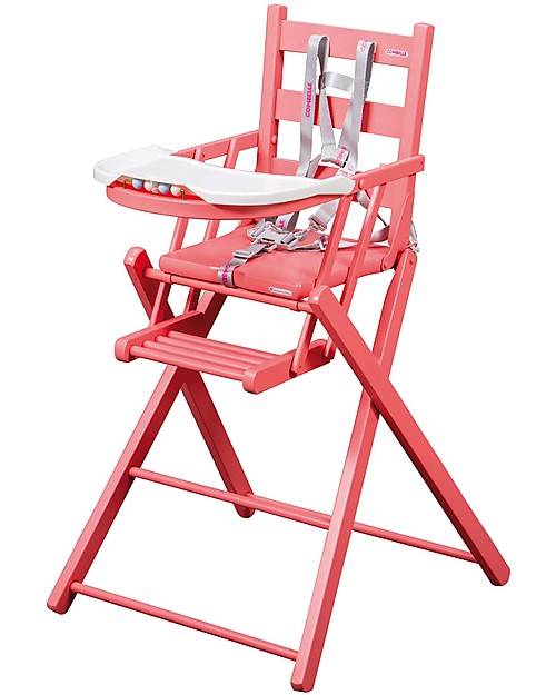 Combelle Sarah, Seggiolone Ultra-Pieghevole in Legno di Faggio, Rosa - 57 x 73 x 14 cm Seggioloni Pappa