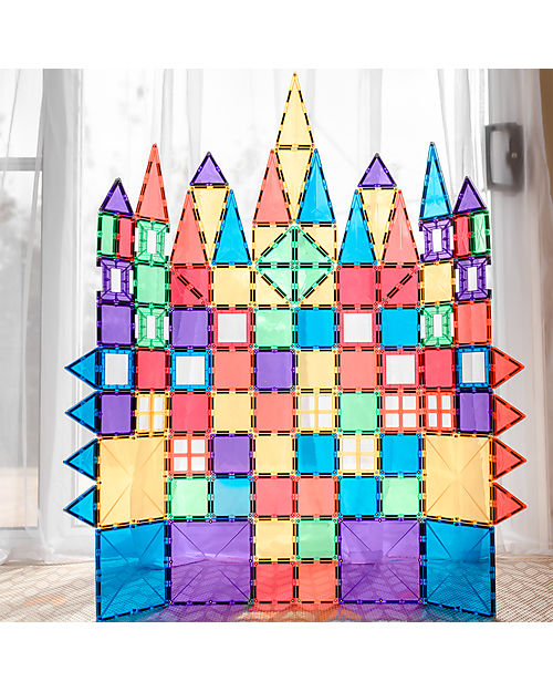 Connetix 100 Pezzi - Pacco Creativo - Arcobaleno -100% Plastica ABS Atossica - Apprendimento STEM! Giochi Magnetici