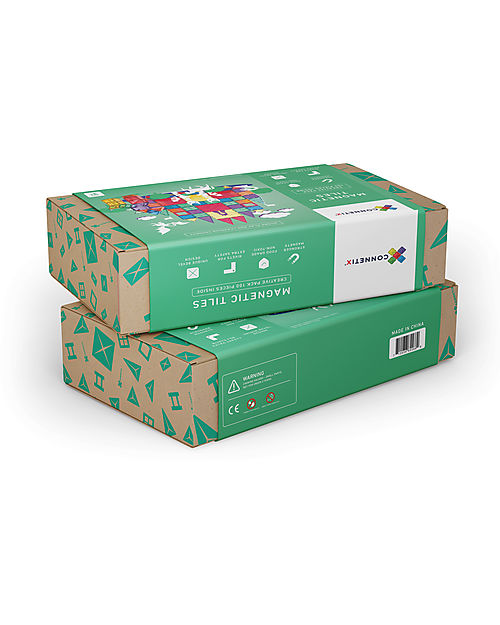 Connetix 100 Pezzi - Pacco Creativo - Arcobaleno -100% Plastica ABS Atossica - Apprendimento STEM! Giochi Magnetici