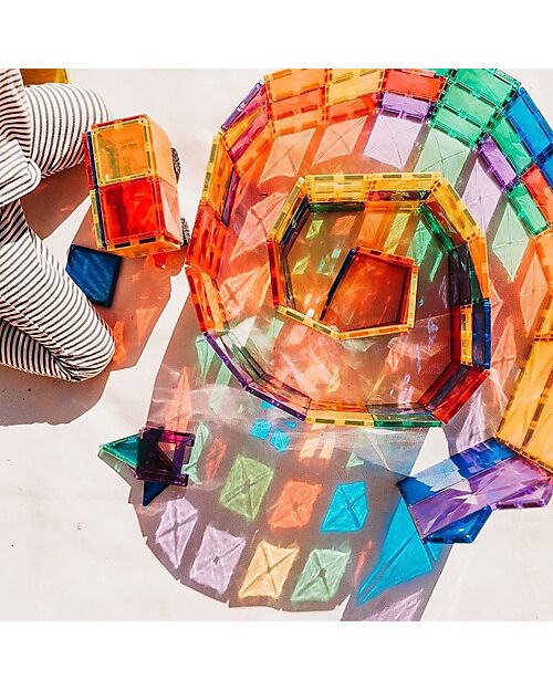 Connetix 102 Pezzi - Pacco Creativo - Arcobaleno -100% Plastica ABS Atossica - Apprendimento STEM! Giochi Magnetici