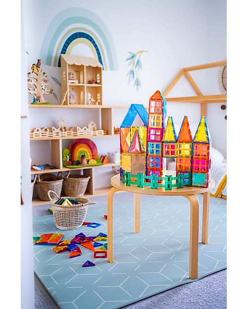 Connetix 102 Pezzi - Pacco Creativo - Arcobaleno -100% Plastica ABS Atossica - Apprendimento STEM! Giochi Magnetici