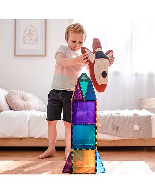 Connetix 102 Pezzi - Pacco Creativo - Arcobaleno -100% Plastica ABS Atossica - Apprendimento STEM! Giochi Magnetici