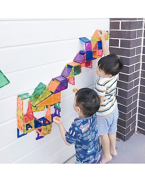 Connetix 102 Pezzi - Pacco Creativo - Arcobaleno -100% Plastica ABS Atossica - Apprendimento STEM! Giochi Magnetici