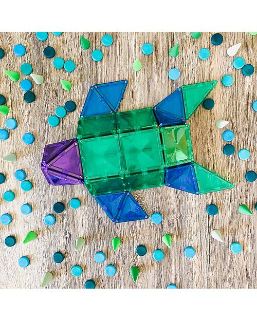 Connetix 102 Pezzi - Pacco Creativo - Arcobaleno -100% Plastica ABS Atossica - Apprendimento STEM! Giochi Magnetici