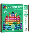 Connetix 104 Pezzi - Pacco Creativo - Bright - 100% Plastica ABS Atossica - Apprendimento STEM! Giochi Magnetici