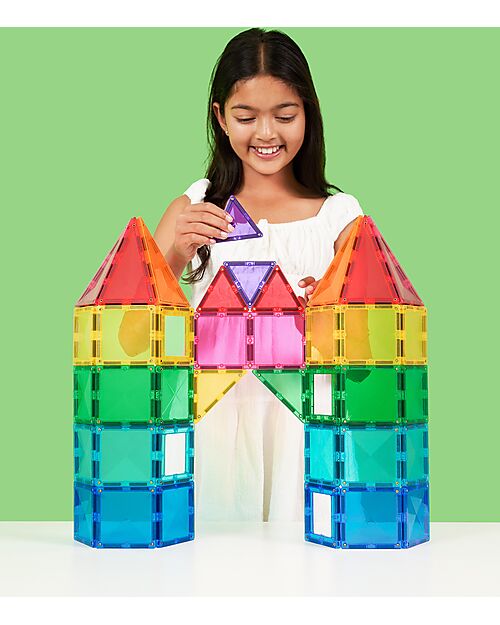 Connetix 104 Pezzi - Pacco Creativo - Bright - 100% Plastica ABS Atossica - Apprendimento STEM! Giochi Magnetici