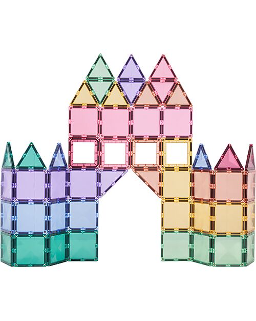 Connetix 104 Pezzi - Pacco Creativo - Pastello - 100% Plastica ABS Atossica - Apprendimento STEM! Giochi Magnetici