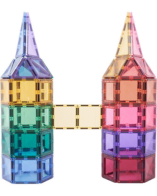Connetix 104 Pezzi - Pacco Creativo - Pastello - 100% Plastica ABS Atossica - Apprendimento STEM! Giochi Magnetici