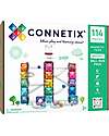Connetix 114 Pezzi - Pacco Pista Palline - Bright - 100% Plastica ABS Atossica - Apprendimento STEM! Giochi Magnetici