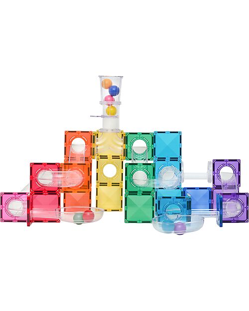 Connetix 114 Pezzi - Pacco Pista Palline - Bright - 100% Plastica ABS Atossica - Apprendimento STEM! Giochi Magnetici