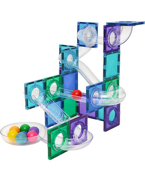 Connetix 114 Pezzi - Pacco Pista Palline - Bright - 100% Plastica ABS Atossica - Apprendimento STEM! Giochi Magnetici