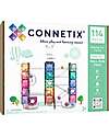 Connetix 114 Pezzi - Pacco Pista Palline - Pastello - 100% Plastica ABS Atossica - Apprendimento STEM! Giochi Magnetici