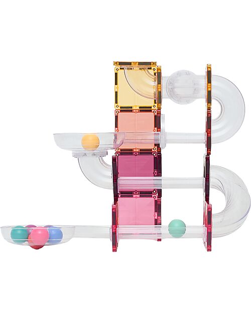 Connetix 114 Pezzi - Pacco Pista Palline - Pastello - 100% Plastica ABS Atossica - Apprendimento STEM! Giochi Magnetici