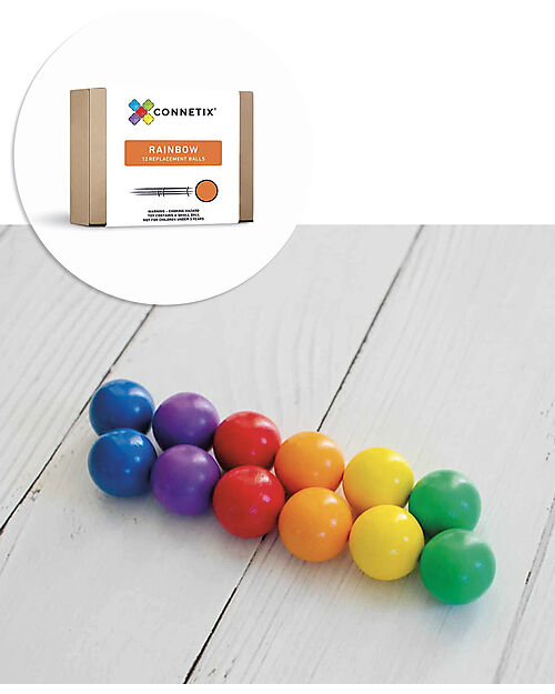 Connetix 12 Palline - Arcobaleno - 100% Plastica ABS Atossica - Apprendimento STEM! Giochi Magnetici