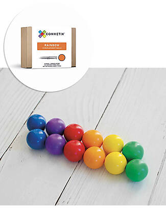 Connetix 12 Palline - Arcobaleno - 100% Plastica ABS Atossica - Apprendimento STEM! Giochi Magnetici