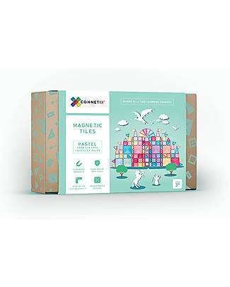Connetix 120 Pezzi Creative pack - Pastello - 100% Plastica ABS Atossica - Apprendimento STEM! Giochi Magnetici