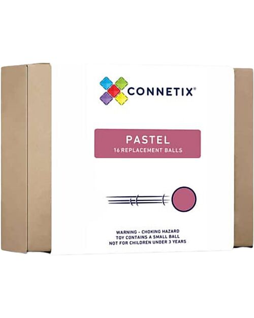 Connetix 16 Pezzi - Palline - Pastello - 100% Legno ABS Atossico - Apprendimento STEM! Giochi Magnetici