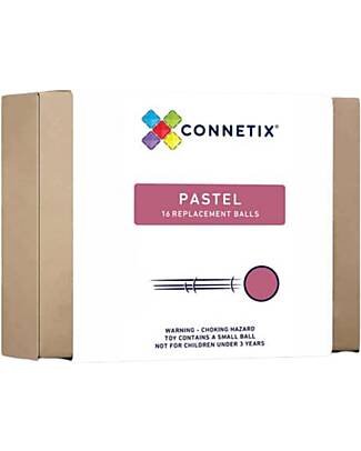 Connetix 16 Pezzi - Palline - Pastello - 100% Legno ABS Atossico - Apprendimento STEM! Giochi Magnetici