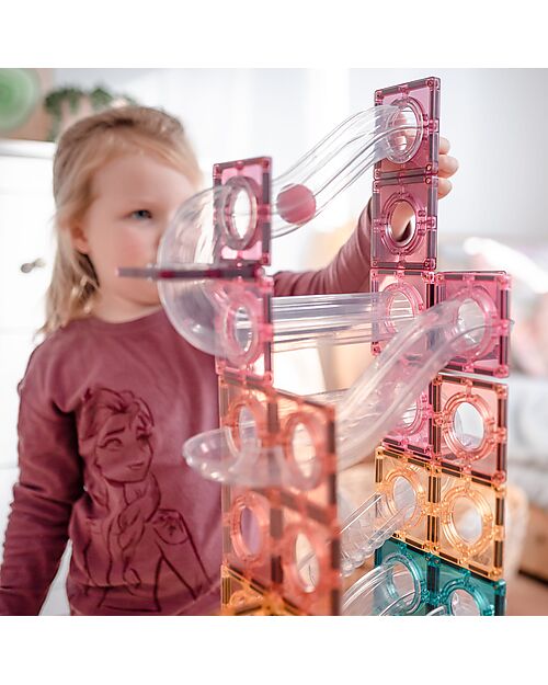 Connetix 16 Pezzi - Palline - Pastello - 100% Legno ABS Atossico - Apprendimento STEM! Giochi Magnetici