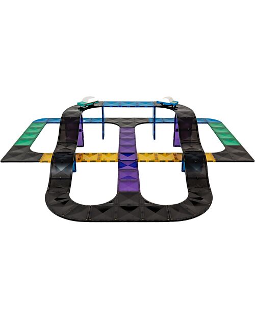 Connetix 16 Pezzi - Rampe e Intersezioni - 100% Plastica ABS Atossica - Apprendimento STEM! Giochi Magnetici