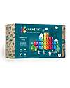 Connetix 18 Pezzi - Rettangoli - Arcobaleno - 100% Plastica ABS Atossica - Apprendimento STEM! Giochi Magnetici