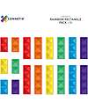 Connetix 18 Pezzi - Rettangoli - Arcobaleno - 100% Plastica ABS Atossica - Apprendimento STEM! Giochi Magnetici