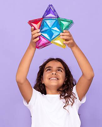 Connetix 2 in 1 Set Costruzioni e Lampada Stella - 28 Pezzi - 100% Plastica ABS Atossica - Apprendimento STEM! Giochi Magnetici