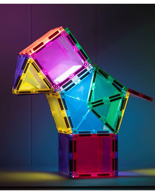 Connetix 2 in 1 Set Costruzioni e Lampada Stella - 28 Pezzi - 100% Plastica ABS Atossica - Apprendimento STEM! Giochi Magnetici