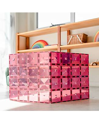 Connetix 2 Pezzi Base Plate Pack - Rosa e Berry - Pastello - 100% Plastica ABS Atossica - Apprendimento STEAM! Giochi Magnetici