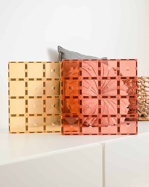 Connetix 2 Pezzi - Basi Magnetiche - Pastello - Limone e Pesca - 100% Plastica ABS Atossica - Apprendimento STEM! Giochi Magnetici