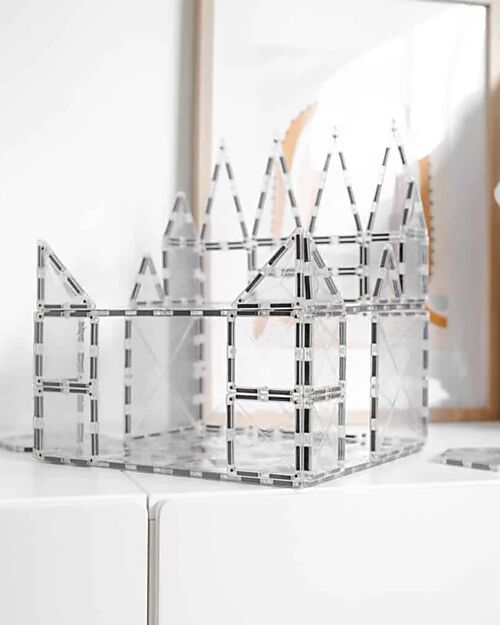 Connetix 2 Pezzi - Basi Magnetiche - Trasparente - 100% Plastica ABS Atossica - Apprendimento STEM! Giochi Magnetici