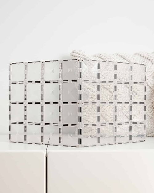 Connetix 2 Pezzi - Basi Magnetiche - Trasparente - 100% Plastica ABS Atossica - Apprendimento STEM! Giochi Magnetici