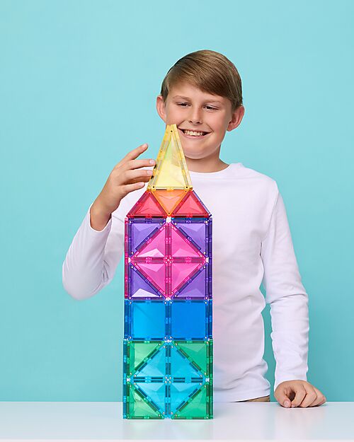 Connetix 202 Pezzi - Pacco Mega - Bright - 100% Plastica ABS Atossica - Apprendimento STEM! Giochi Magnetici