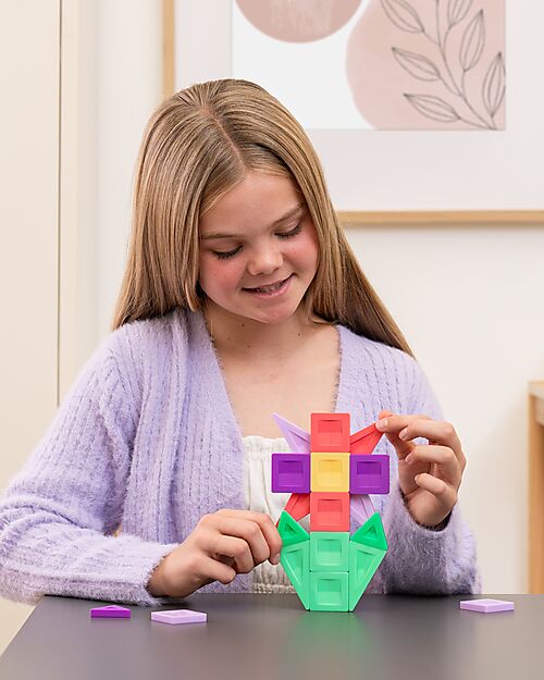 Connetix 21 Pezzi - Pacco Build-It Pro - Fiori - 100% Plastica ABS Atossica - Apprendimento STEM! Giochi Magnetici