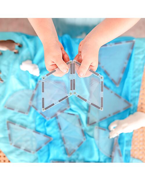 Connetix 24 Pezzi - Pacco Espansione Forme - Trasparente - 100% Plastica ABS Atossica - Apprendimento STEM! Giochi Magnetici