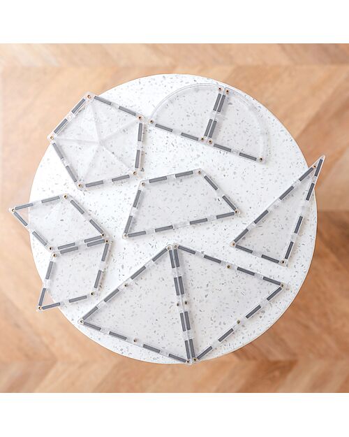 Connetix 24 Pezzi - Pacco Espansione Forme - Trasparente - 100% Plastica ABS Atossica - Apprendimento STEM! Giochi Magnetici