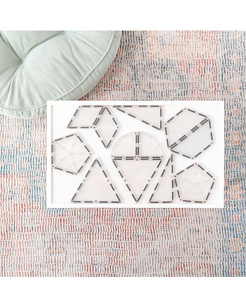 Connetix 24 Pezzi - Pacco Espansione Forme - Trasparente - 100% Plastica ABS Atossica - Apprendimento STEM! Giochi Magnetici