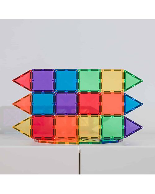 Connetix 24 Pezzi - Tessere Magnetiche - Confezione Mini - Arcobaleno - 100% Plastica ABS Atossica - Apprendimento STEM! Giochi Magnetici