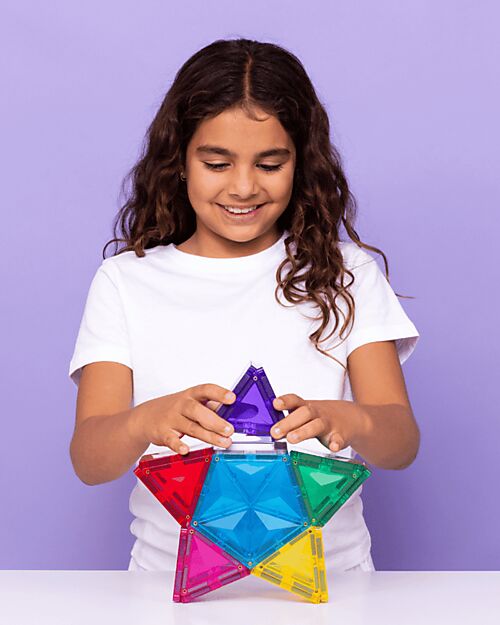 Connetix 28 Pezzi - 2 in 1 Set Costruzioni e Lampada Stella - 100% Plastica ABS Atossica - Apprendimento STEM! Giochi Magnetici