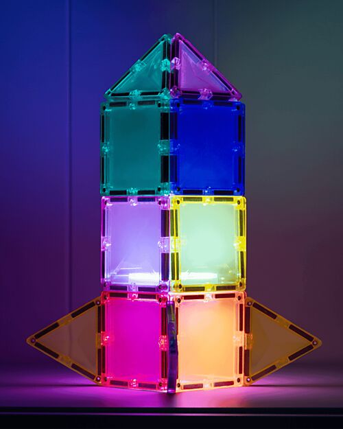 Connetix 28 Pezzi - Pacco Light - Stella - 100% Plastica ABS Atossica - Apprendimento STEM! Giochi Magnetici