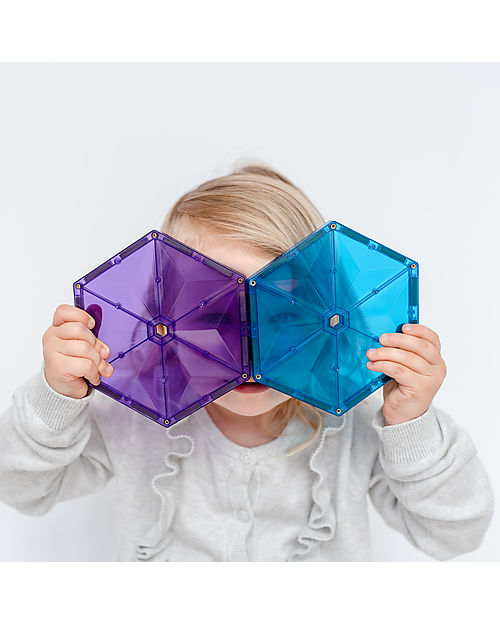 Connetix 30 Pezzi - Forme Geometriche - Arcobaleno - 100% Plastica ABS Atossica - Apprendimento STEM! Giochi Magnetici