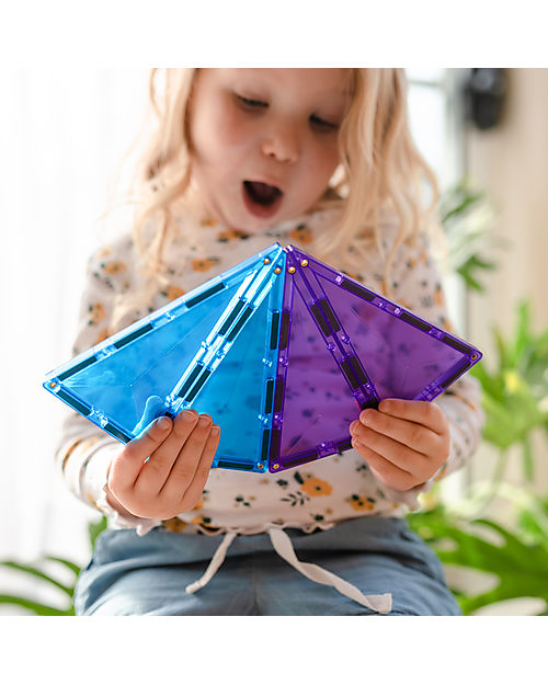 Connetix 30 Pezzi - Forme Geometriche - Arcobaleno - 100% Plastica ABS Atossica - Apprendimento STEM! Giochi Magnetici