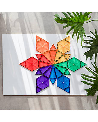 Connetix 30 Pezzi Geometry - Rainbow - 100% Plastica ABS Atossica - Apprendimento STEM! Giochi Magnetici