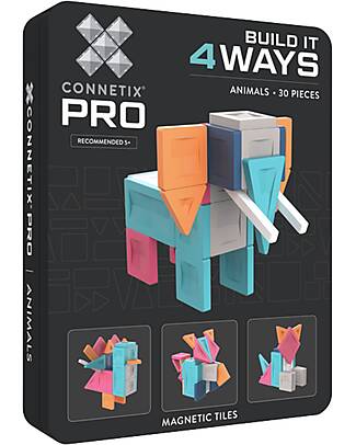 Connetix 30 Pezzi - Pacco Build-It Pro - Animali - 100% Plastica ABS Atossica - Apprendimento STEM! Giochi Magnetici