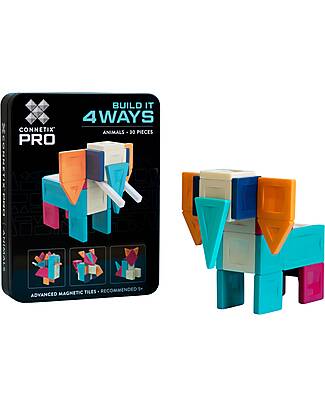 Connetix 30 Pezzi - Pacco Build-It Pro - Animali - 100% Plastica ABS Atossica - Apprendimento STEM! Giochi Magnetici