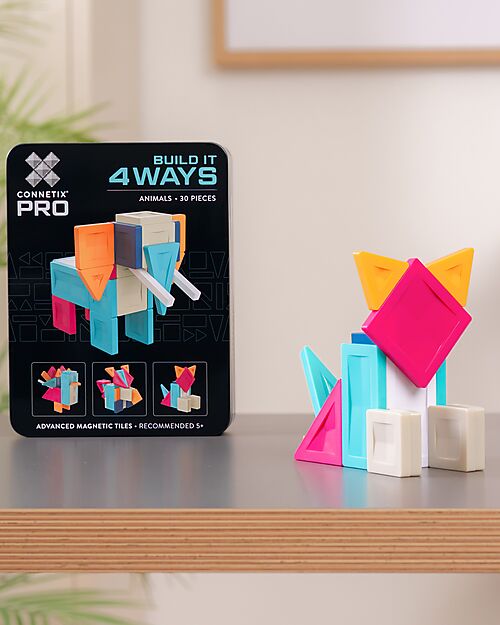 Connetix 30 Pezzi - Pacco Build-It Pro - Animali - 100% Plastica ABS Atossica - Apprendimento STEM! Giochi Magnetici