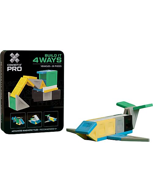 Connetix 30 Pezzi - Pacco Build-It Pro - Veicoli - 100% Plastica ABS Atossica - Apprendimento STEM! Giochi Magnetici