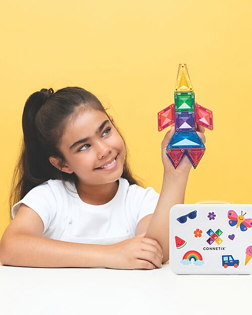 Connetix 32 Pezzi - Mini Pack da Viaggio - 100% Plastica ABS Atossica - Apprendimento STEM! Giochi Magnetici