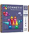 Connetix 32 Pezzi - Pacco Scoperta - Bright - 100% Plastica ABS Atossica - Apprendimento STEM! Giochi Magnetici
